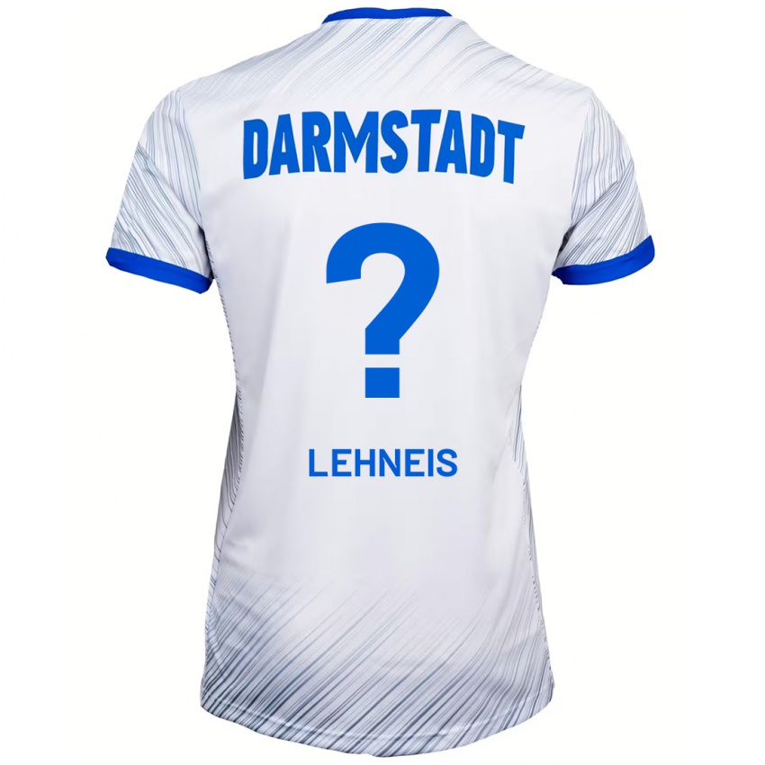 Gyermek Daniel Lehneis #0 Fehér Kék Idegenbeli Jersey 2024/25 Mez Póló Ing