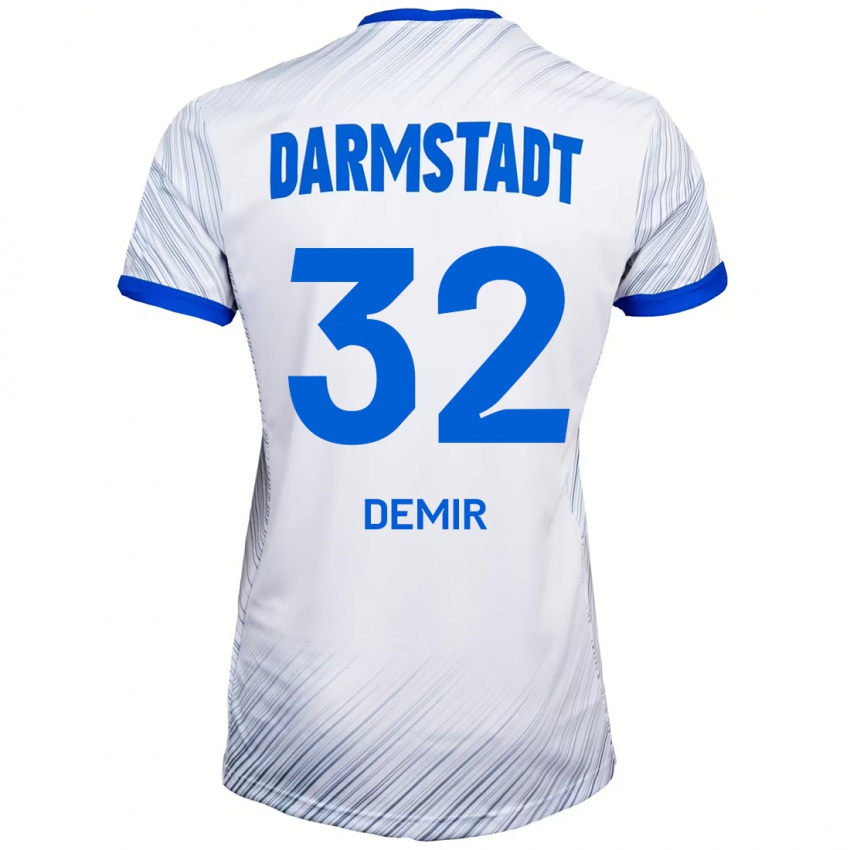 Gyermek Lean Demir #32 Fehér Kék Idegenbeli Jersey 2024/25 Mez Póló Ing