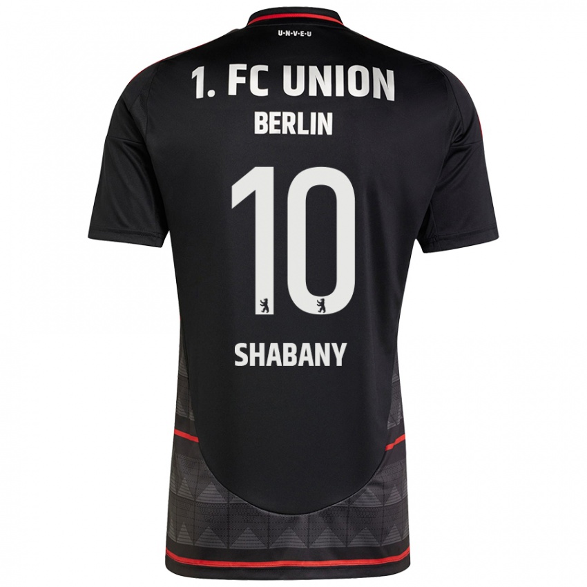 Gyermek Alec Shabany #10 Fekete Idegenbeli Jersey 2024/25 Mez Póló Ing