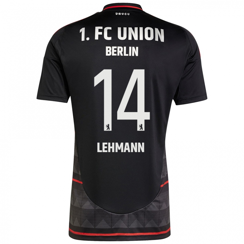 Gyermek Noah Lehmann #14 Fekete Idegenbeli Jersey 2024/25 Mez Póló Ing