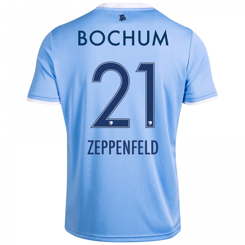 Gyermek Paul Zeppenfeld #21 Ég Kék Idegenbeli Jersey 2024/25 Mez Póló Ing