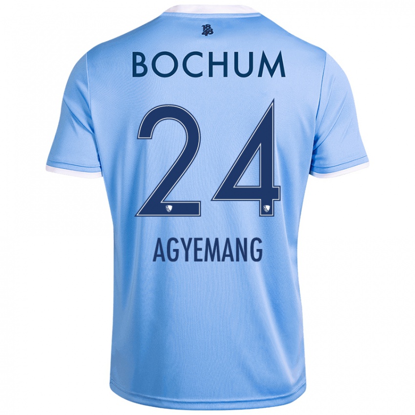 Gyermek Donovan Agyemang #24 Ég Kék Idegenbeli Jersey 2024/25 Mez Póló Ing