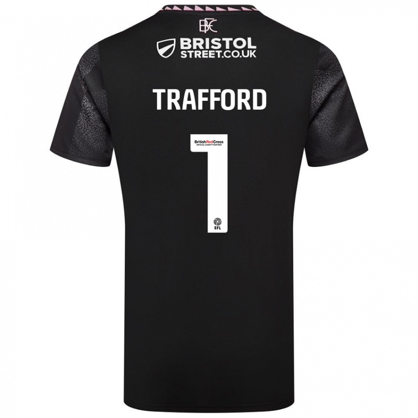 Gyermek James Trafford #1 Fekete Idegenbeli Jersey 2024/25 Mez Póló Ing