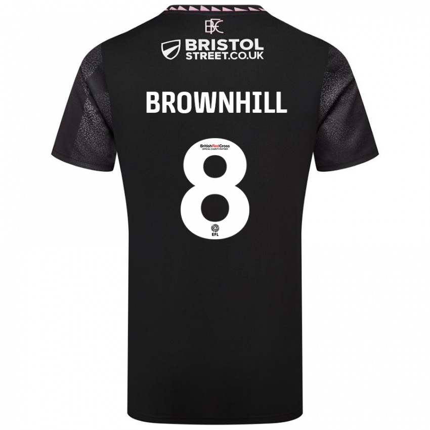 Gyermek Josh Brownhill #8 Fekete Idegenbeli Jersey 2024/25 Mez Póló Ing