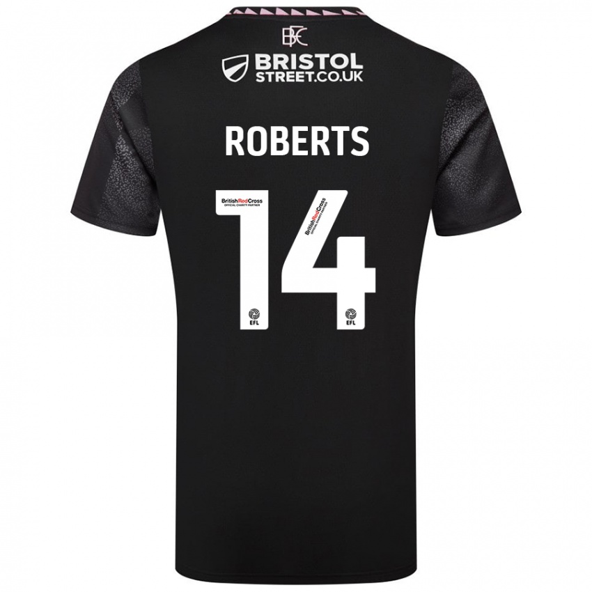 Gyermek Connor Roberts #14 Fekete Idegenbeli Jersey 2024/25 Mez Póló Ing