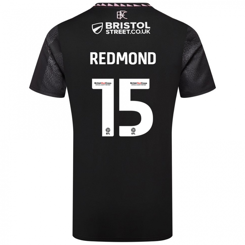 Gyermek Nathan Redmond #15 Fekete Idegenbeli Jersey 2024/25 Mez Póló Ing