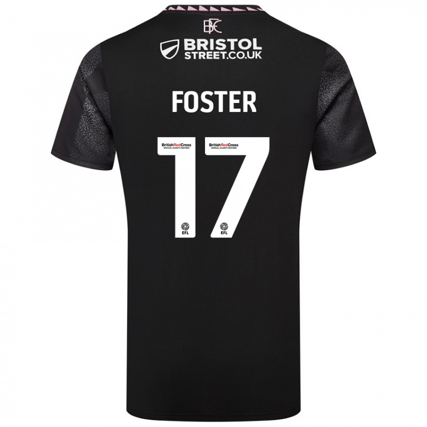 Gyermek Lyle Foster #17 Fekete Idegenbeli Jersey 2024/25 Mez Póló Ing