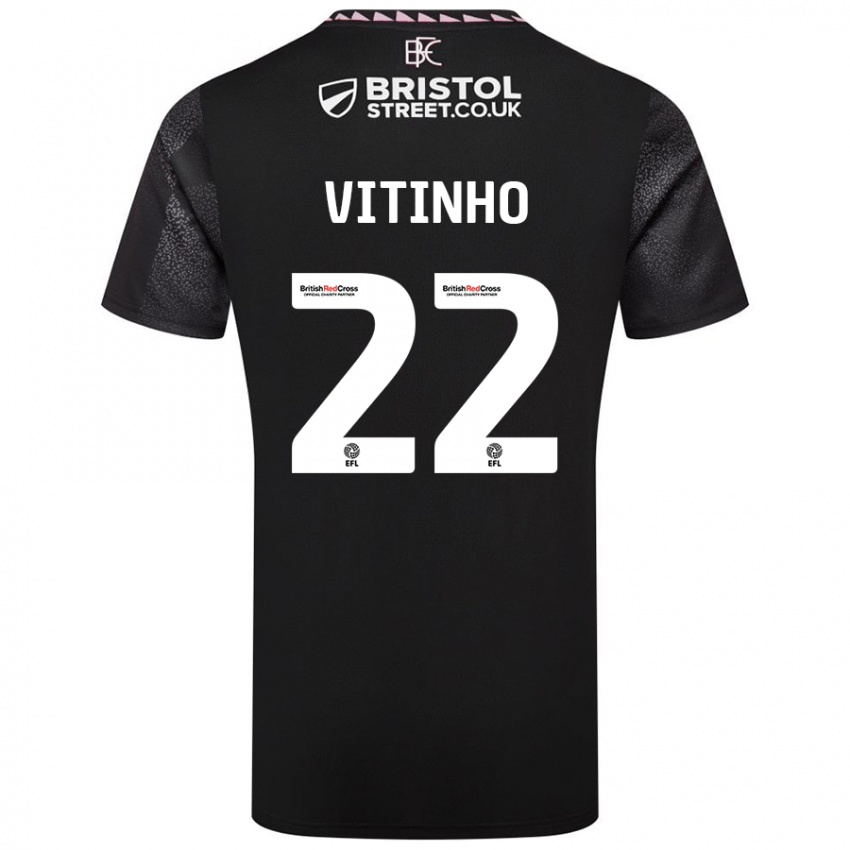 Gyermek Vitinho #22 Fekete Idegenbeli Jersey 2024/25 Mez Póló Ing