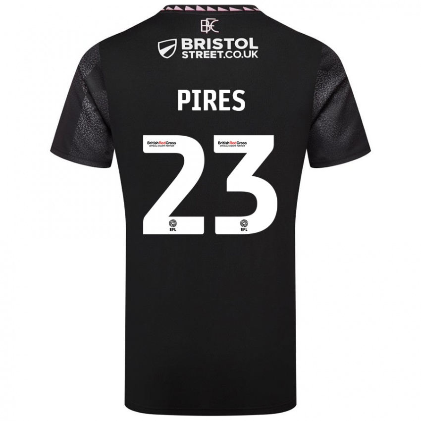 Gyermek Lucas Pires #23 Fekete Idegenbeli Jersey 2024/25 Mez Póló Ing