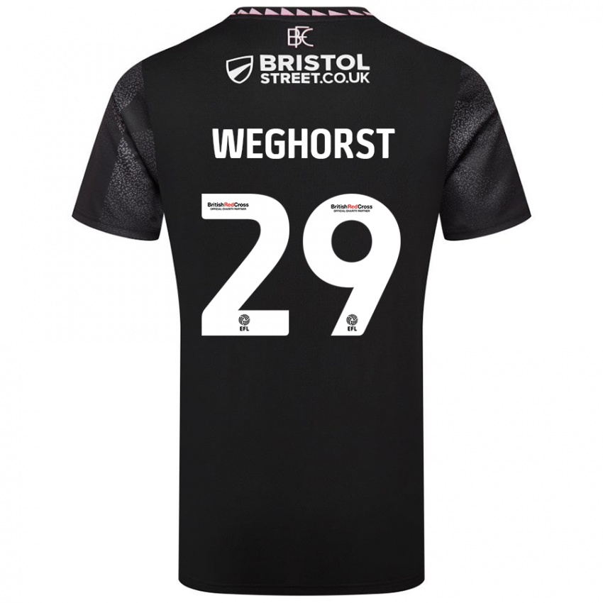 Gyermek Wout Weghorst #29 Fekete Idegenbeli Jersey 2024/25 Mez Póló Ing