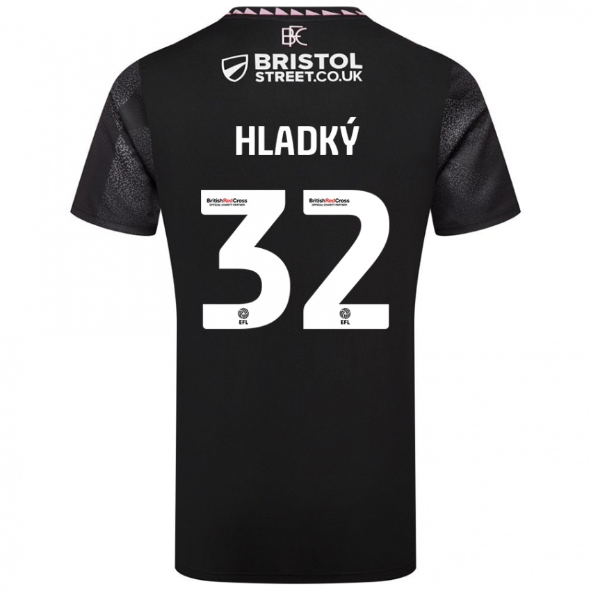 Gyermek Vaclav Hladky #32 Fekete Idegenbeli Jersey 2024/25 Mez Póló Ing