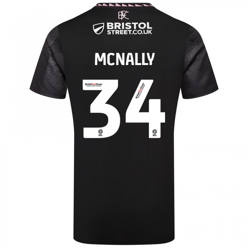 Gyermek Luke Mcnally #34 Fekete Idegenbeli Jersey 2024/25 Mez Póló Ing