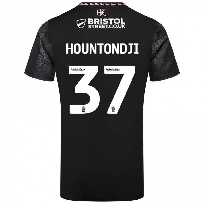 Gyermek Andreas Hountondji #37 Fekete Idegenbeli Jersey 2024/25 Mez Póló Ing