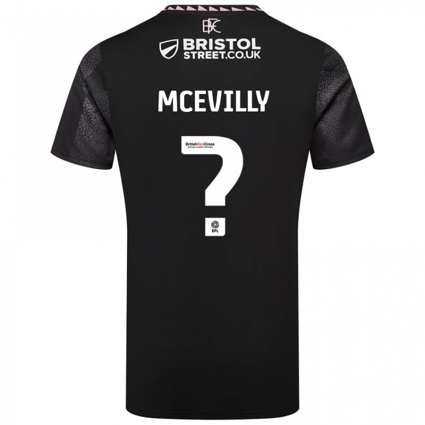 Gyermek Jack Mcevilly #0 Fekete Idegenbeli Jersey 2024/25 Mez Póló Ing