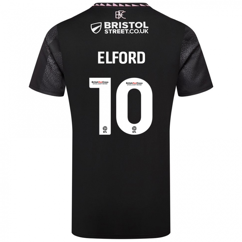 Gyermek Laura Elford #10 Fekete Idegenbeli Jersey 2024/25 Mez Póló Ing