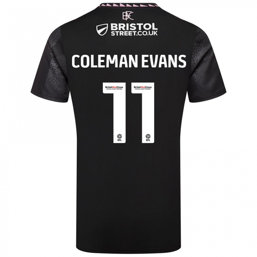 Gyermek Amaya Coleman-Evans #11 Fekete Idegenbeli Jersey 2024/25 Mez Póló Ing