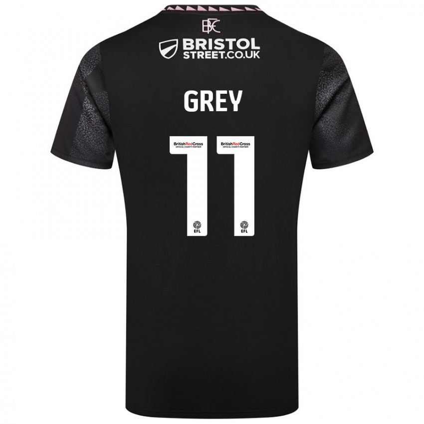 Gyermek Anna Grey #11 Fekete Idegenbeli Jersey 2024/25 Mez Póló Ing