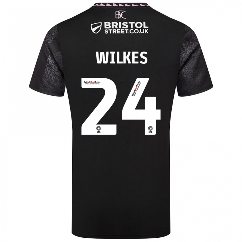 Gyermek Tilly Wilkes #24 Fekete Idegenbeli Jersey 2024/25 Mez Póló Ing