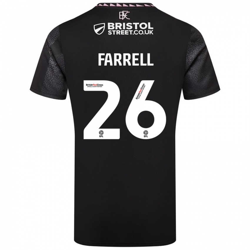 Gyermek Lucy Farrell #26 Fekete Idegenbeli Jersey 2024/25 Mez Póló Ing