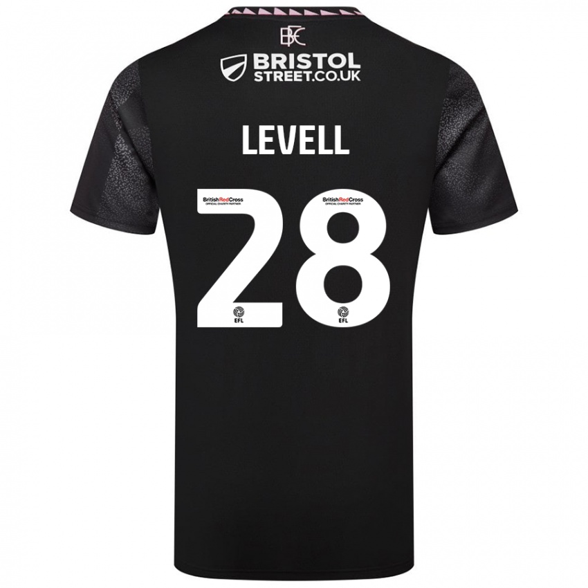 Gyermek Kirstie Levell #28 Fekete Idegenbeli Jersey 2024/25 Mez Póló Ing