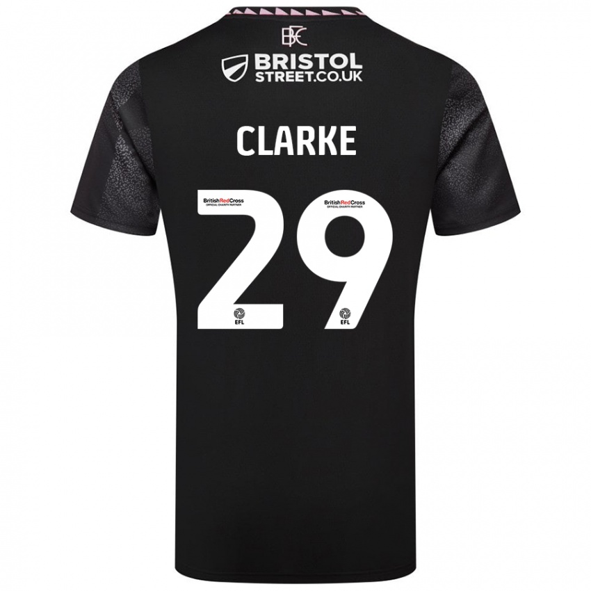 Gyermek Abby Clarke #29 Fekete Idegenbeli Jersey 2024/25 Mez Póló Ing