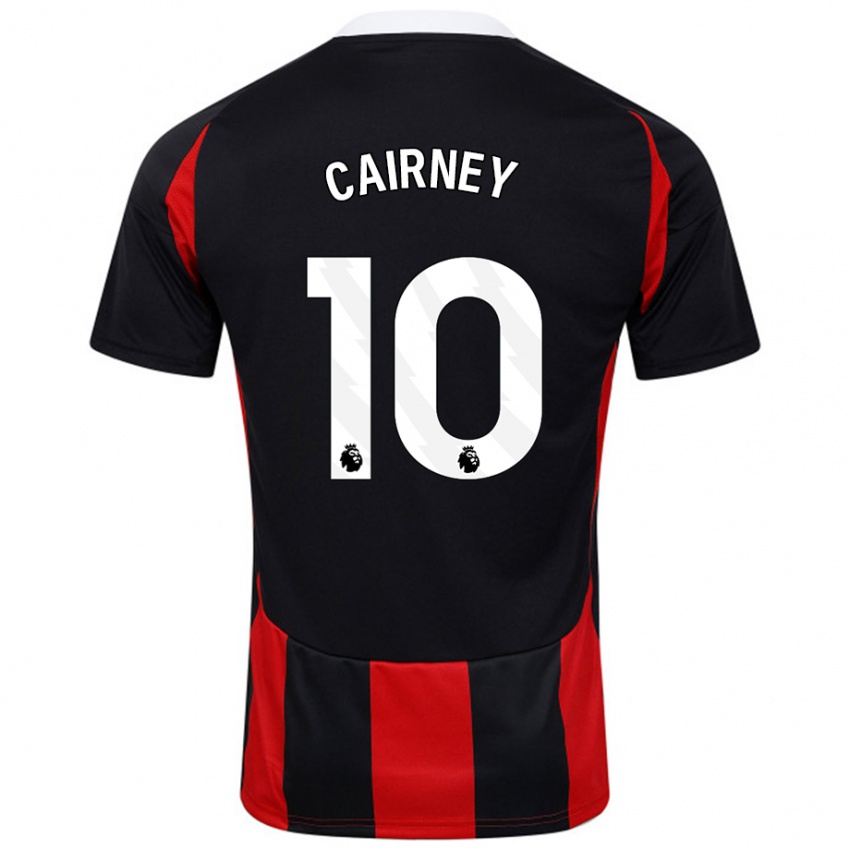 Gyermek Tom Cairney #10 Fekete Piros Idegenbeli Jersey 2024/25 Mez Póló Ing