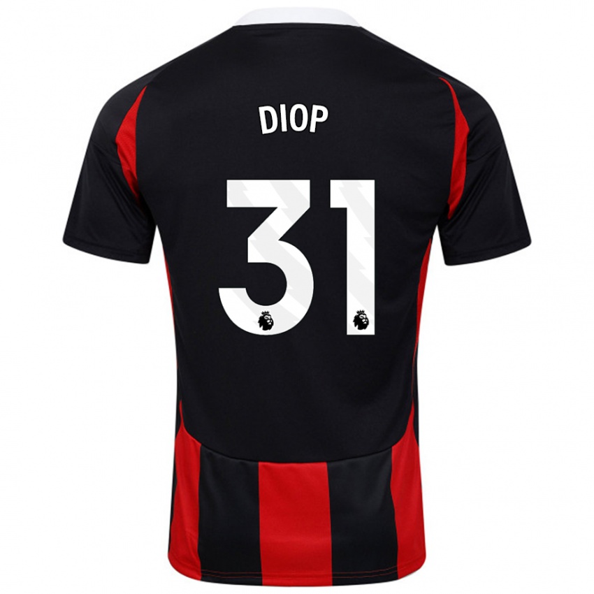 Gyermek Issa Diop #31 Fekete Piros Idegenbeli Jersey 2024/25 Mez Póló Ing