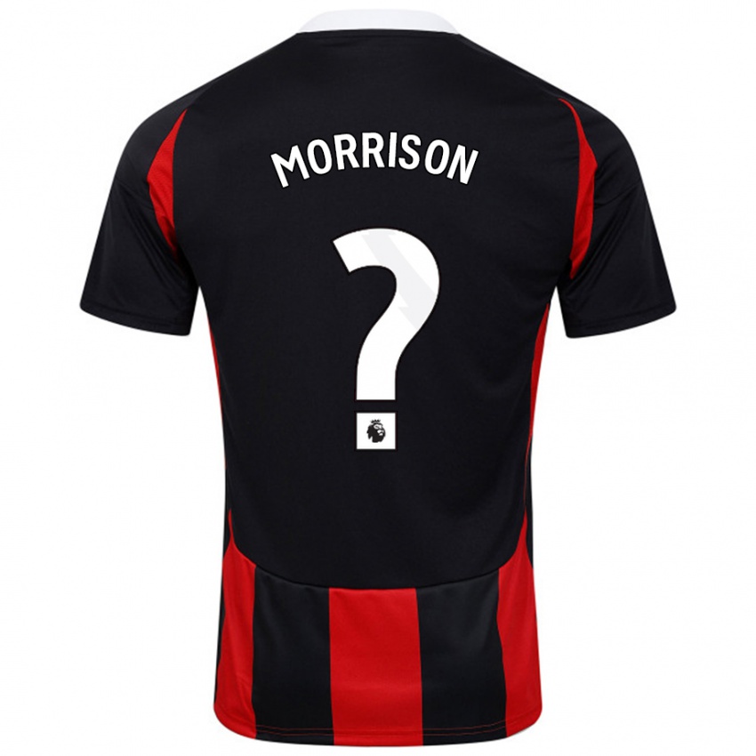 Gyermek Kymarley Morrison #0 Fekete Piros Idegenbeli Jersey 2024/25 Mez Póló Ing