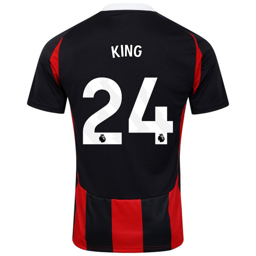 Gyermek Joshua King #24 Fekete Piros Idegenbeli Jersey 2024/25 Mez Póló Ing