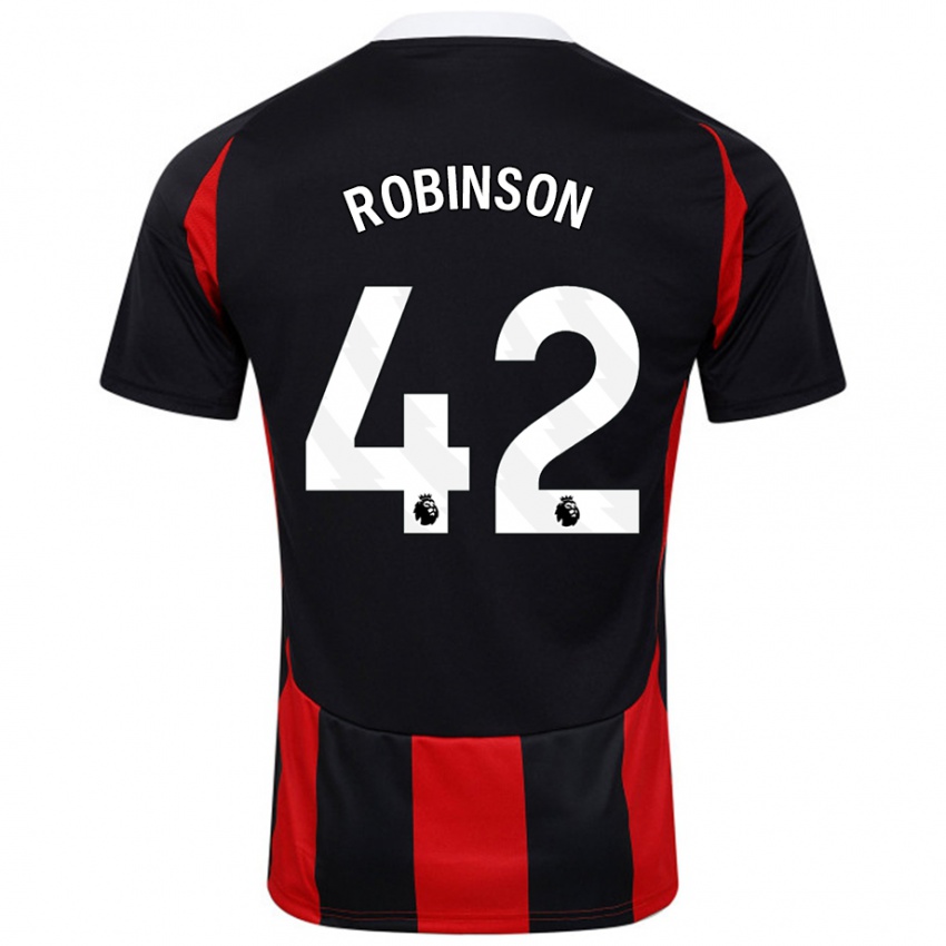 Gyermek Charlie Robinson #42 Fekete Piros Idegenbeli Jersey 2024/25 Mez Póló Ing