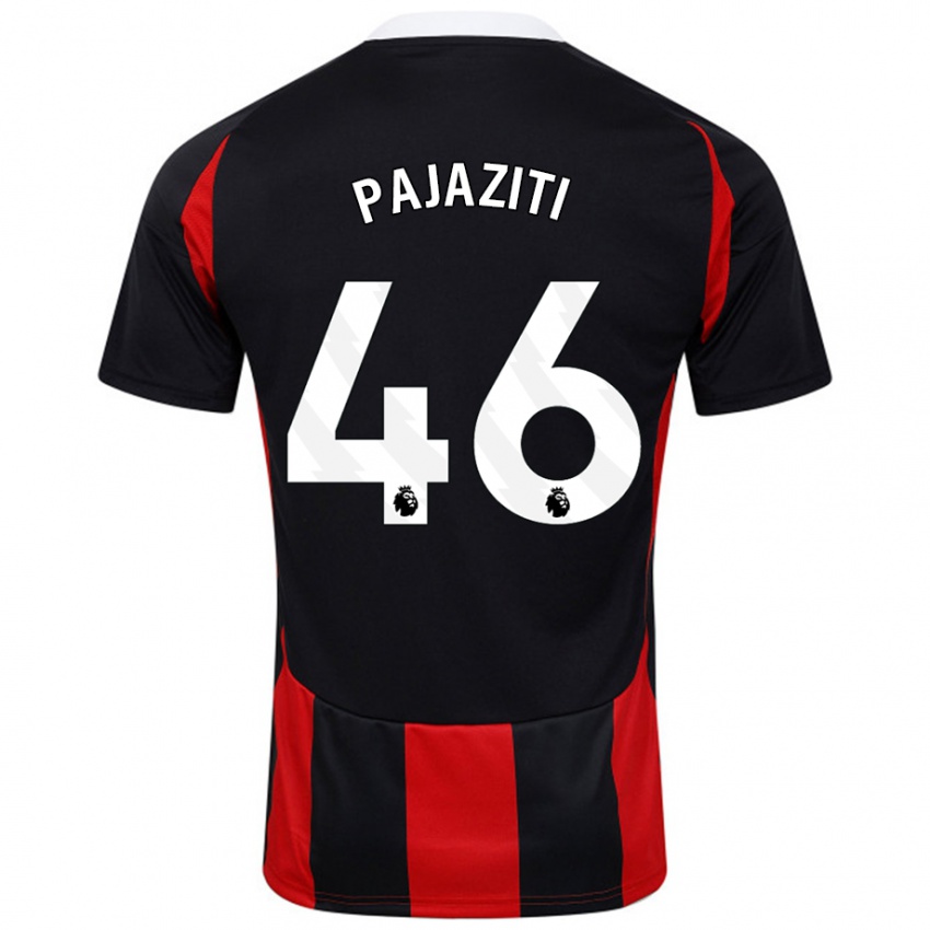 Gyermek Adrion Pajaziti #46 Fekete Piros Idegenbeli Jersey 2024/25 Mez Póló Ing