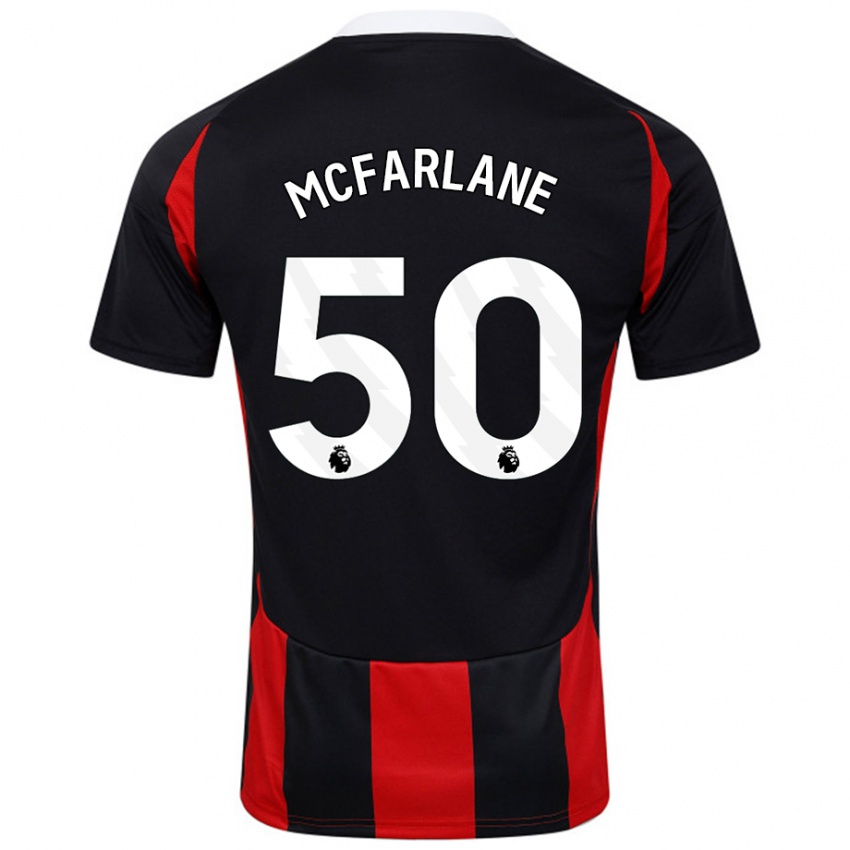 Gyermek Callum Mcfarlane #50 Fekete Piros Idegenbeli Jersey 2024/25 Mez Póló Ing