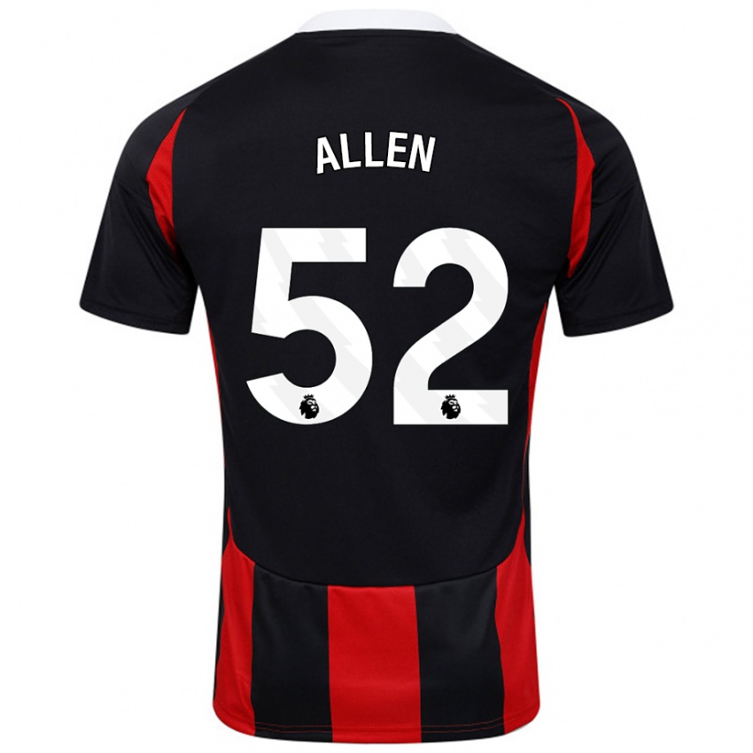 Gyermek Michael Allen #52 Fekete Piros Idegenbeli Jersey 2024/25 Mez Póló Ing