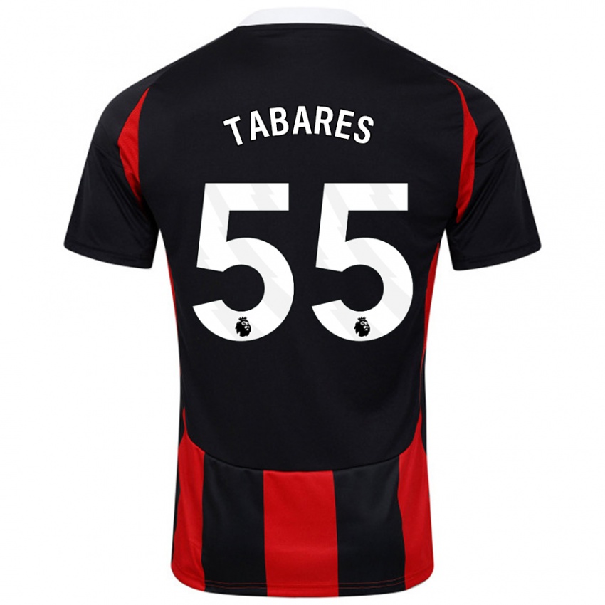 Gyermek Samuel Tabares #55 Fekete Piros Idegenbeli Jersey 2024/25 Mez Póló Ing