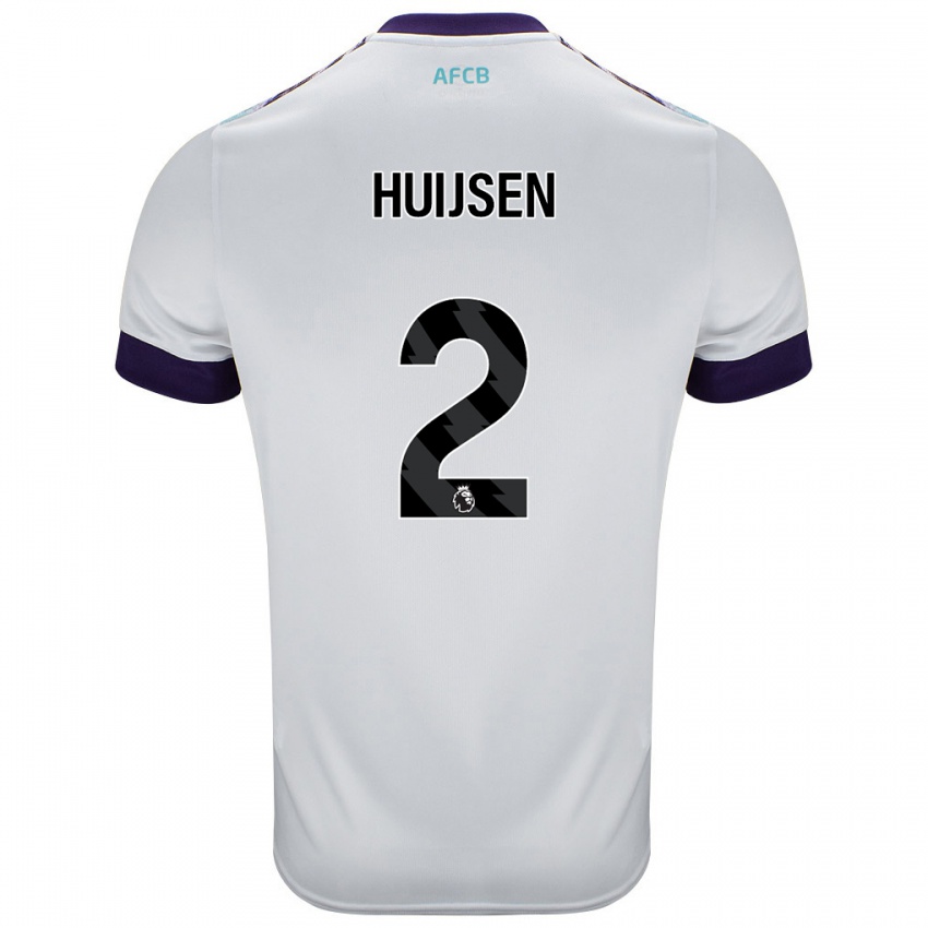 Gyermek Dean Huijsen #2 Fehér Zöld Lila Idegenbeli Jersey 2024/25 Mez Póló Ing