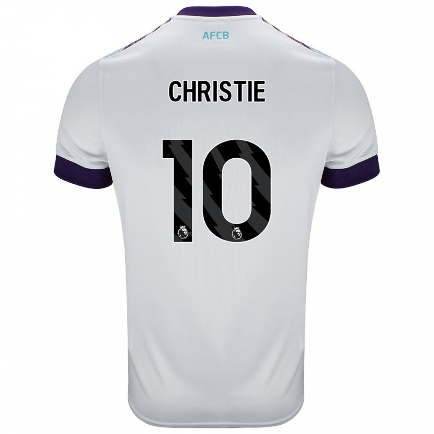 Gyermek Ryan Christie #10 Fehér Zöld Lila Idegenbeli Jersey 2024/25 Mez Póló Ing