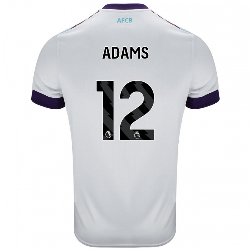 Gyermek Tyler Adams #12 Fehér Zöld Lila Idegenbeli Jersey 2024/25 Mez Póló Ing