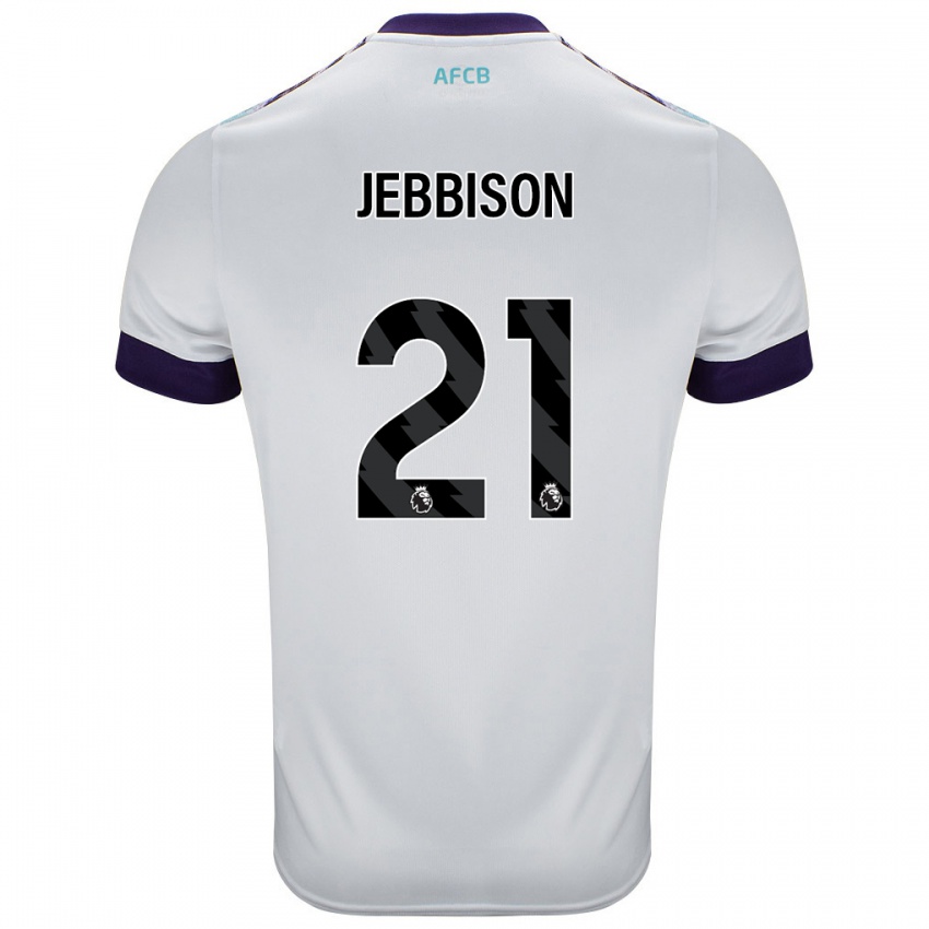 Gyermek Daniel Jebbison #21 Fehér Zöld Lila Idegenbeli Jersey 2024/25 Mez Póló Ing