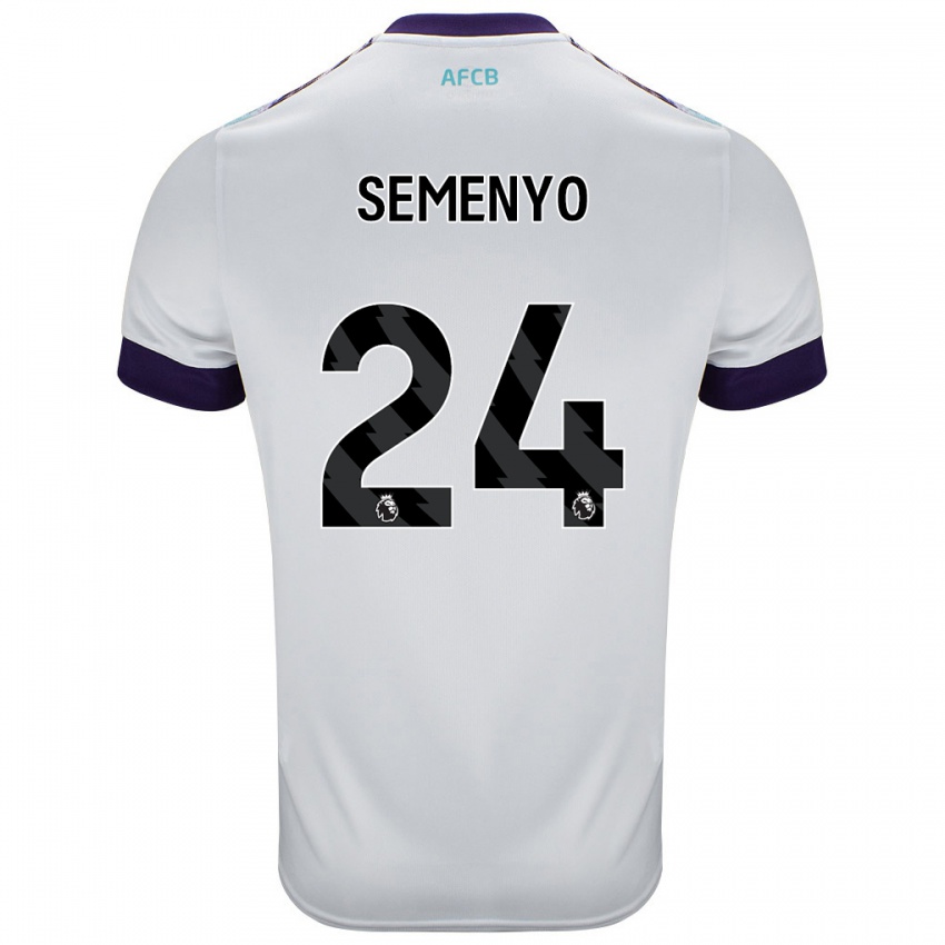 Gyermek Antoine Semenyo #24 Fehér Zöld Lila Idegenbeli Jersey 2024/25 Mez Póló Ing