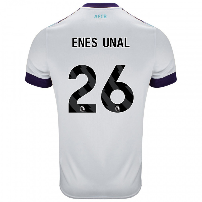 Gyermek Enes Ünal #26 Fehér Zöld Lila Idegenbeli Jersey 2024/25 Mez Póló Ing