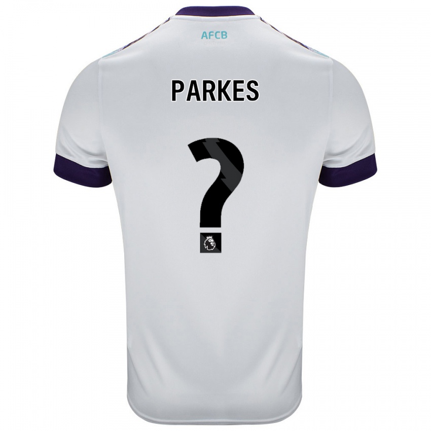 Gyermek Sonny Parkes #0 Fehér Zöld Lila Idegenbeli Jersey 2024/25 Mez Póló Ing