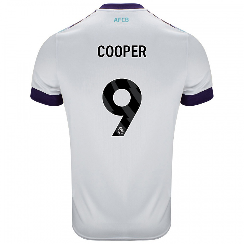 Gyermek Lucy Cooper #9 Fehér Zöld Lila Idegenbeli Jersey 2024/25 Mez Póló Ing