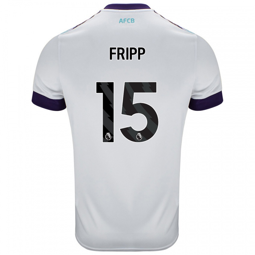 Gyermek Kelly Fripp #15 Fehér Zöld Lila Idegenbeli Jersey 2024/25 Mez Póló Ing