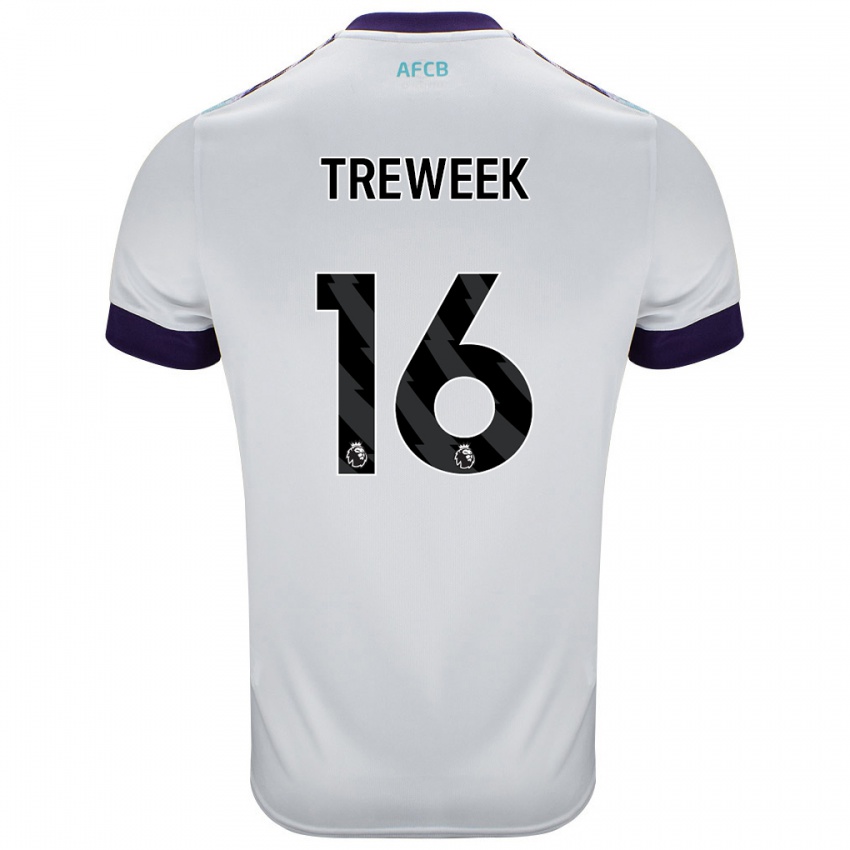 Gyermek Jess Treweek #16 Fehér Zöld Lila Idegenbeli Jersey 2024/25 Mez Póló Ing