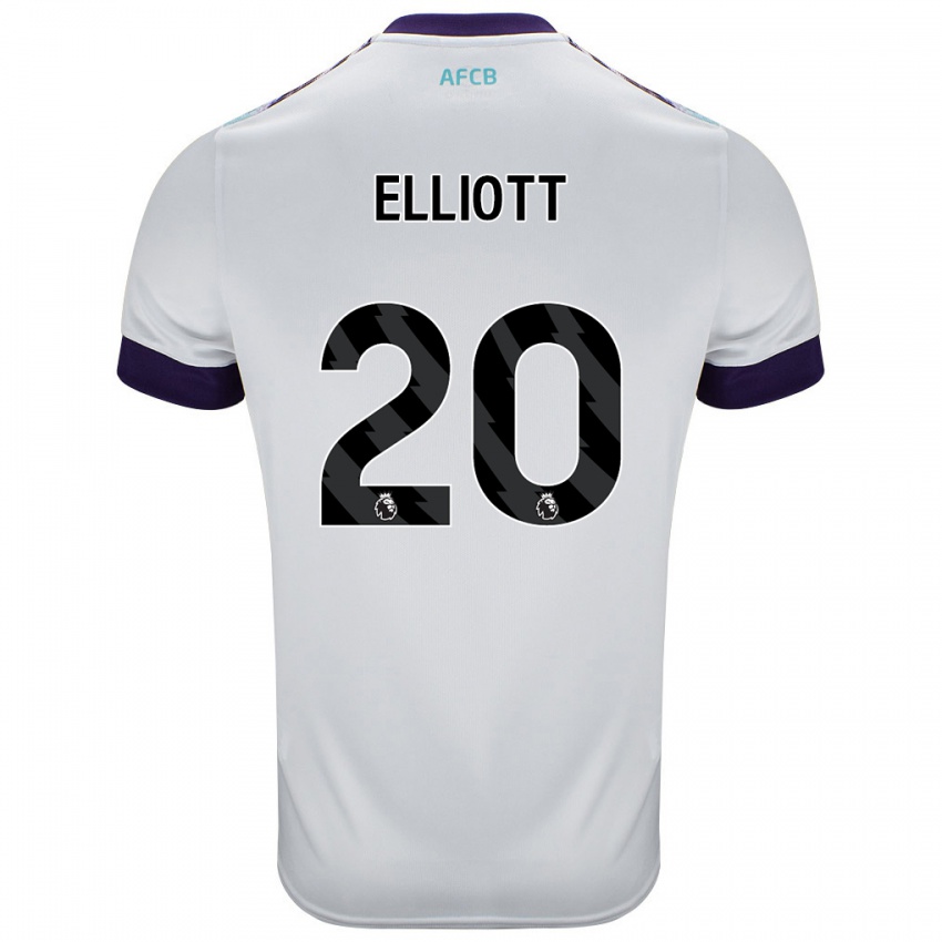 Gyermek Kaitlyn Elliott #20 Fehér Zöld Lila Idegenbeli Jersey 2024/25 Mez Póló Ing