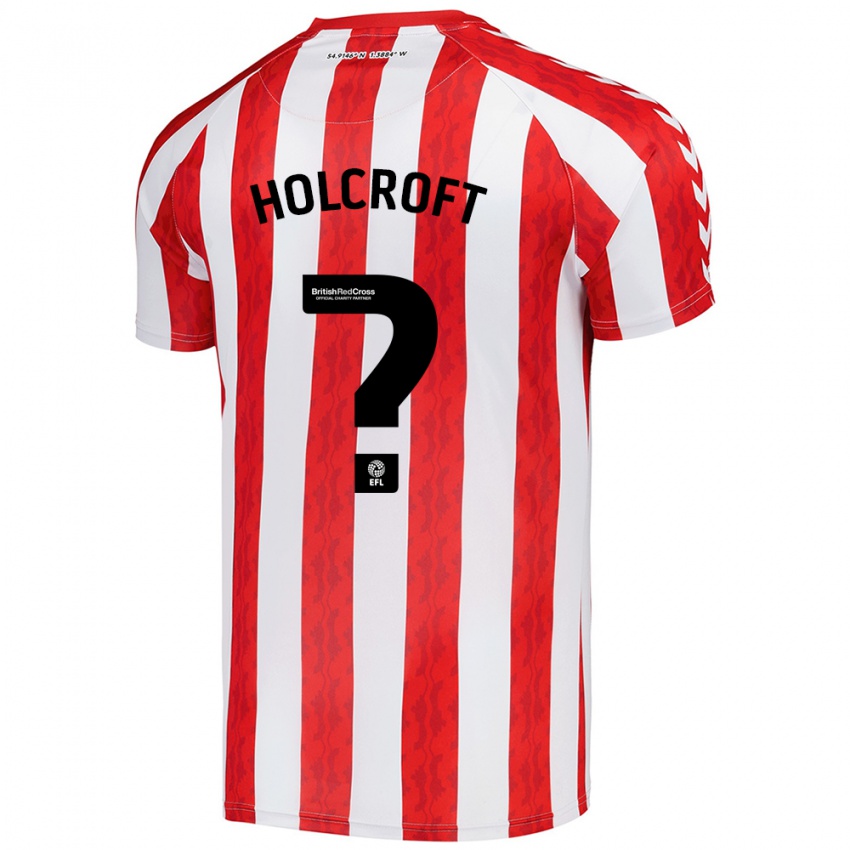 Férfi Finlay Holcroft #0 Piros Fehér Hazai Jersey 2024/25 Mez Póló Ing