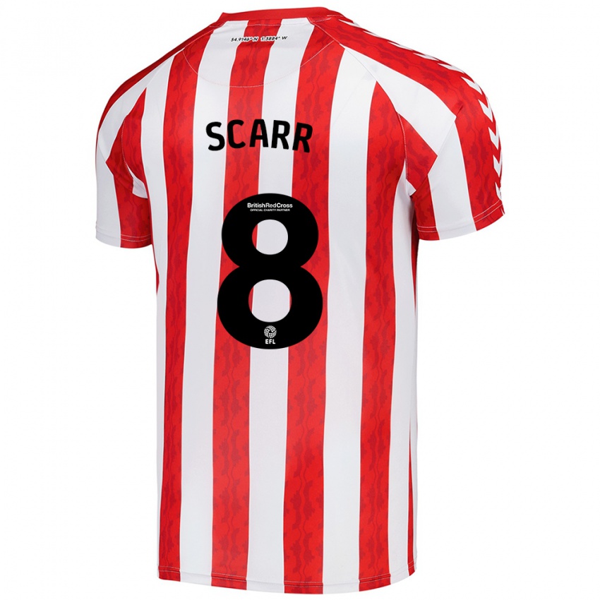 Férfi Emily Scarr #8 Piros Fehér Hazai Jersey 2024/25 Mez Póló Ing