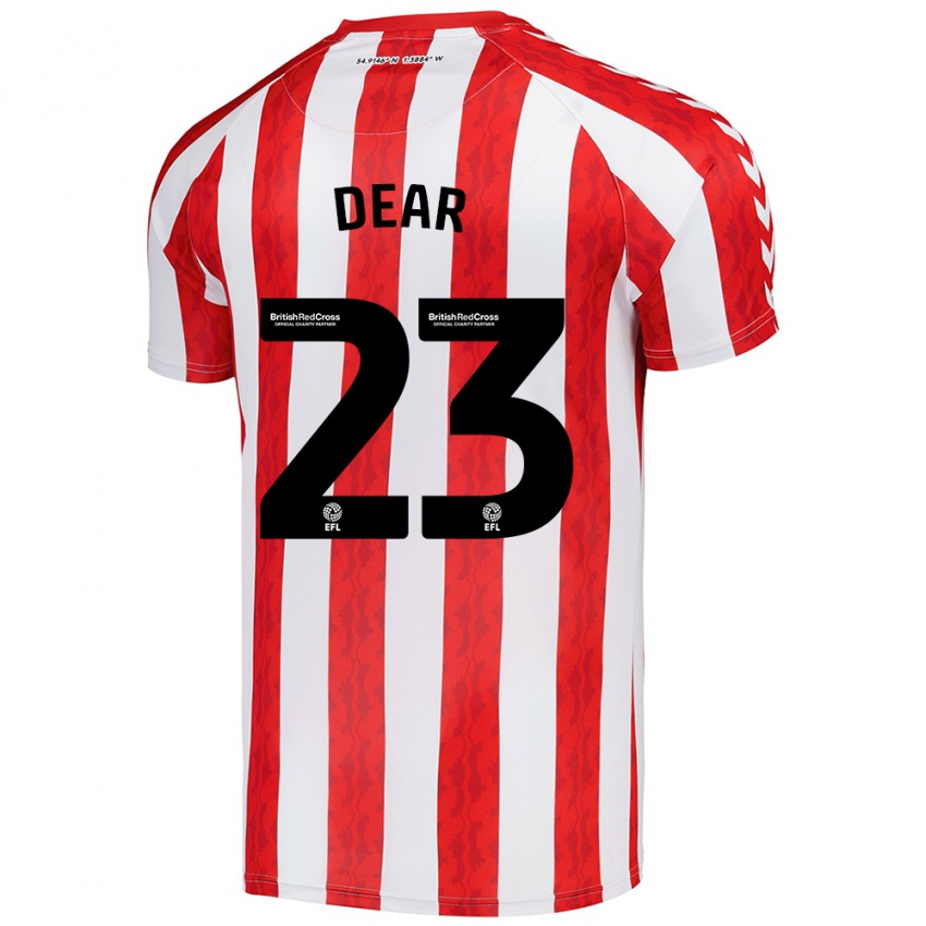 Férfi Jenna Dear #23 Piros Fehér Hazai Jersey 2024/25 Mez Póló Ing