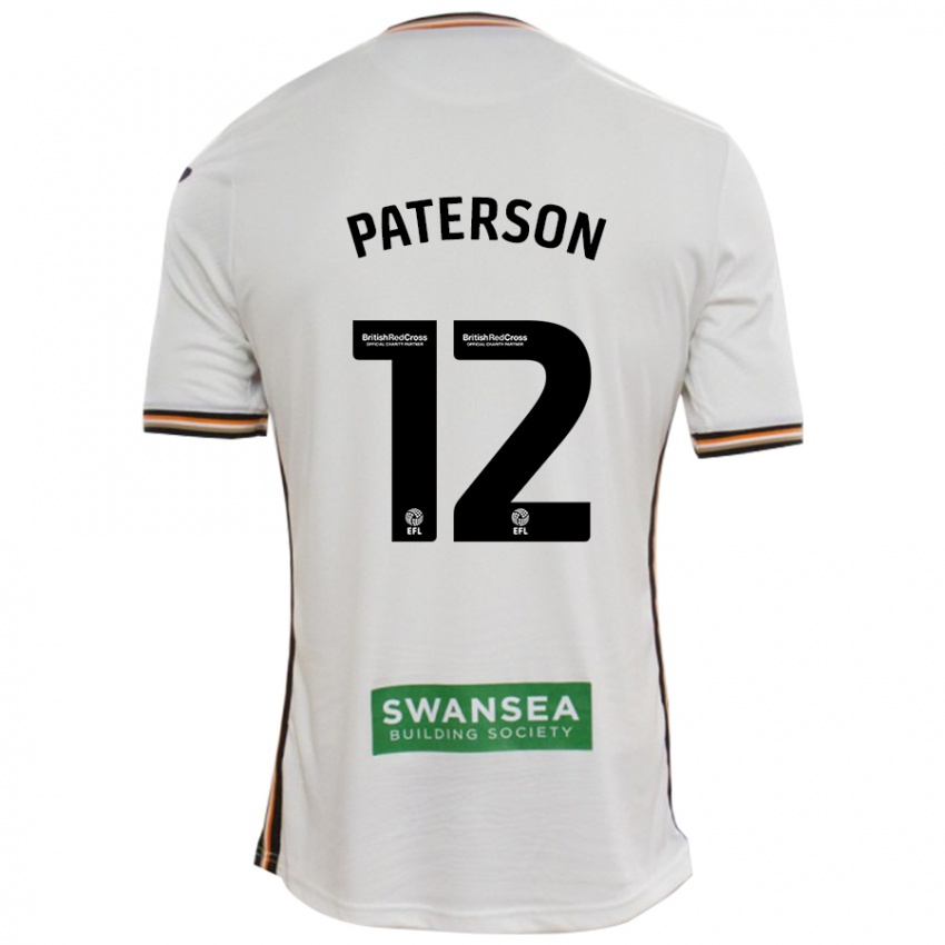 Férfi Jamie Paterson #12 Fehér Hazai Jersey 2024/25 Mez Póló Ing