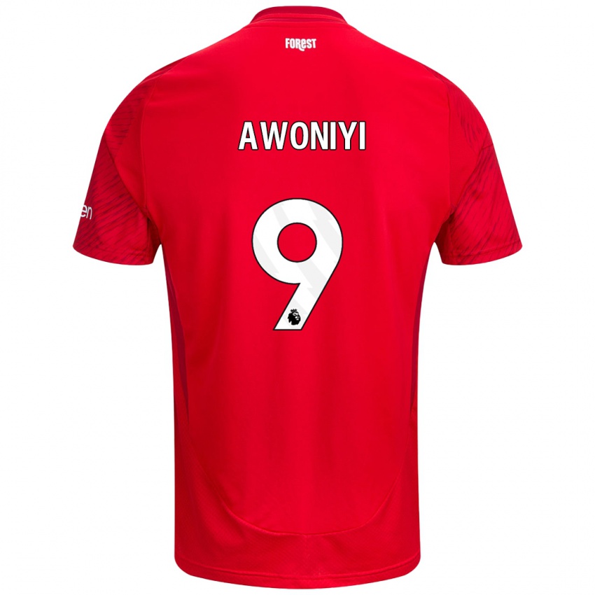 Férfi Taiwo Awoniyi #9 Piros Fehér Hazai Jersey 2024/25 Mez Póló Ing